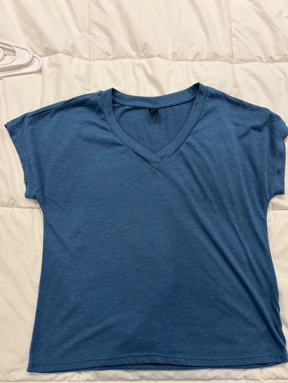 Women's V-Neck Short Sleeve Tee in Denim Blue